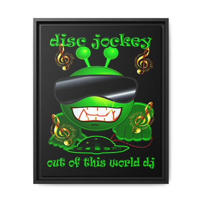 disc jockey - framed canvas art (black)