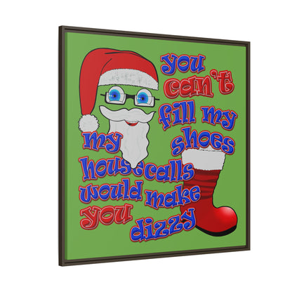santa's shoes - framed canvas art (green)