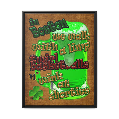 celtics logo - framed canvas art (brown papyrus)