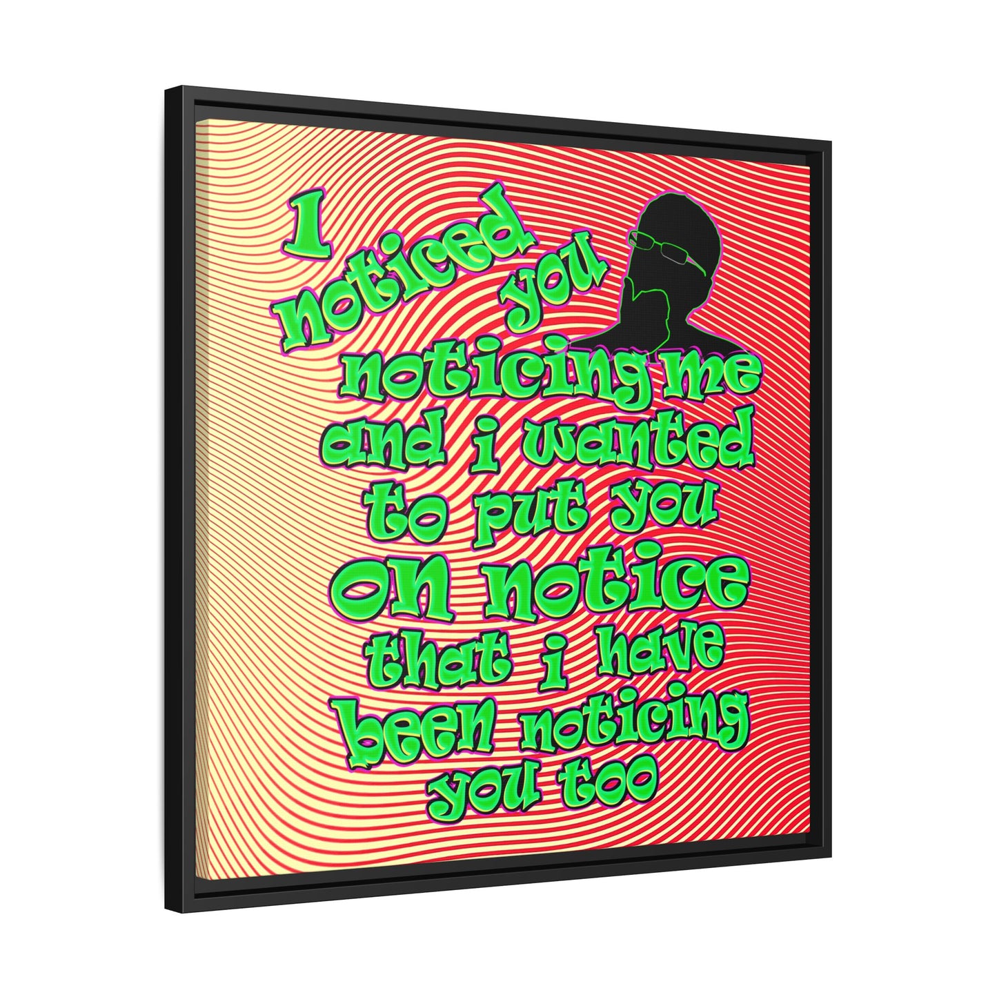 noticed you noticing - framed canvas art (yellow-orange wave)