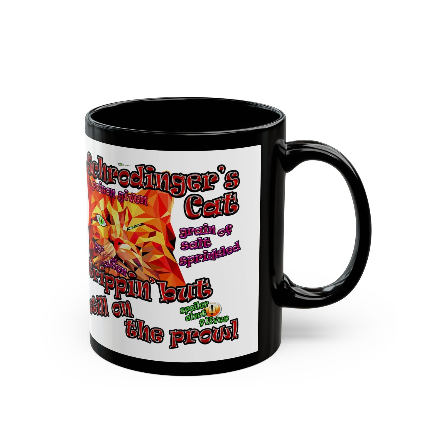 schrodinger's cat - Black Mug (white)
