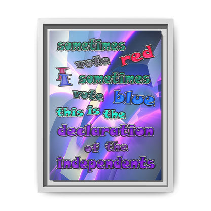 declaration of the independents - framed canvas art (grey-pink wave)