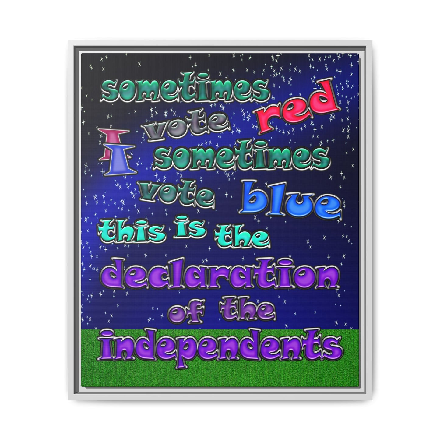 declaration of the independents - framed canvas art ('snoops' background)