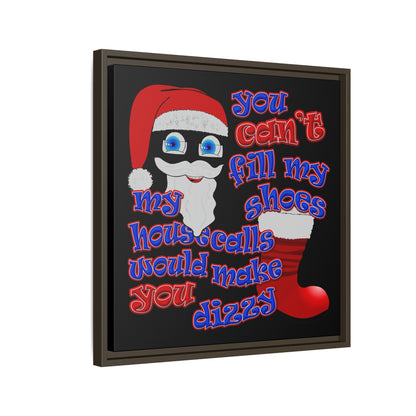santa's shoes - framed canvas art (black)