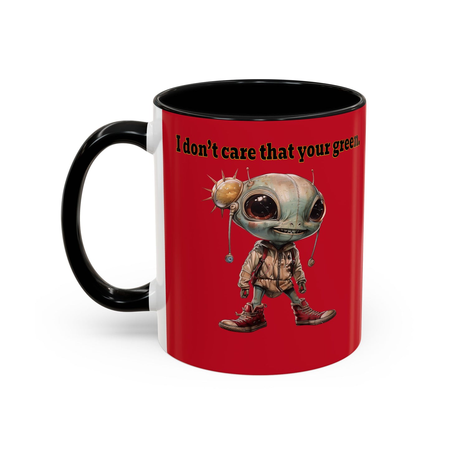 I don't care that your grey - Accent Mug (dark red)