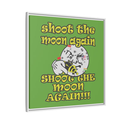 shoot the moon again - framed canvas art (green)