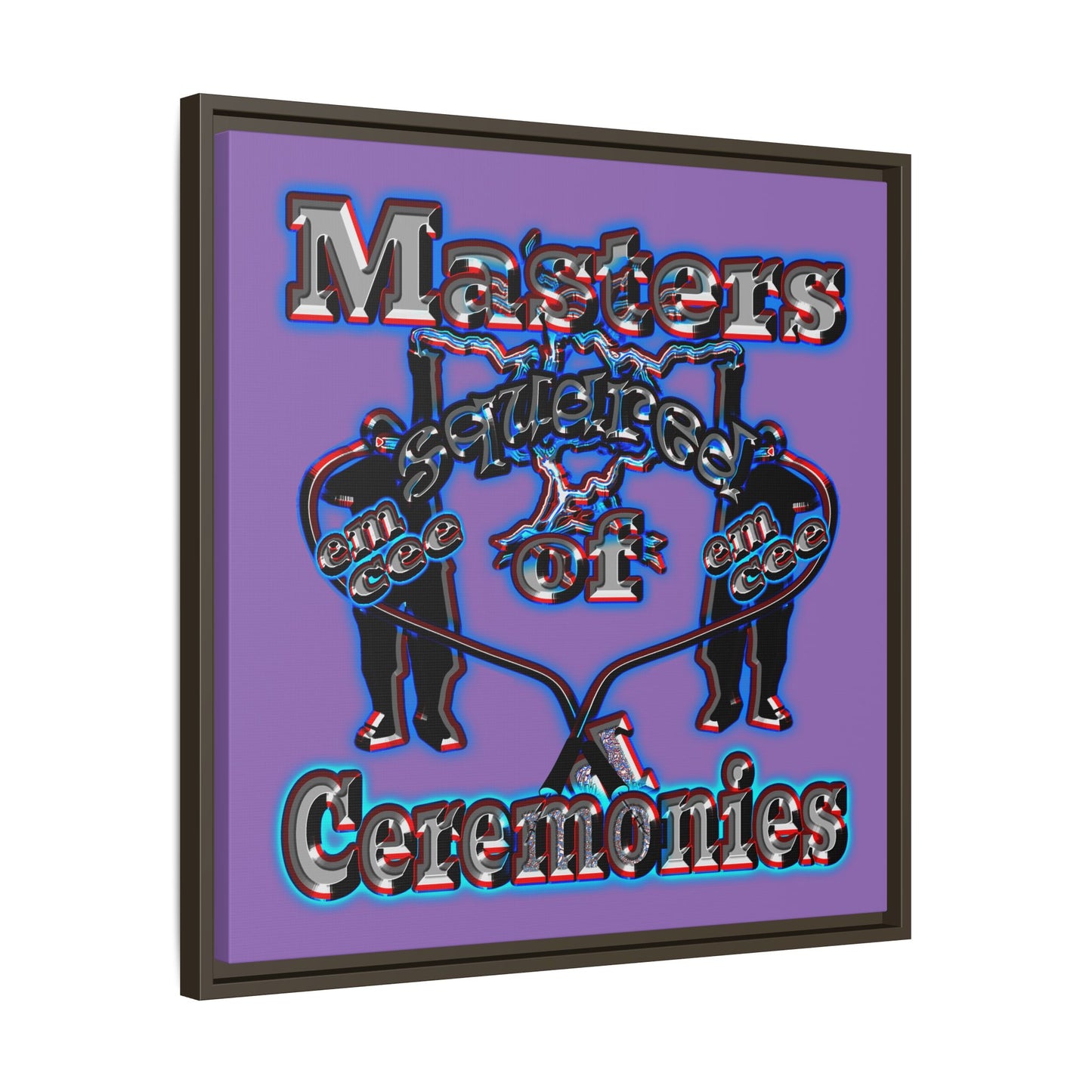 em cee squared - framed canvas art (light purple)