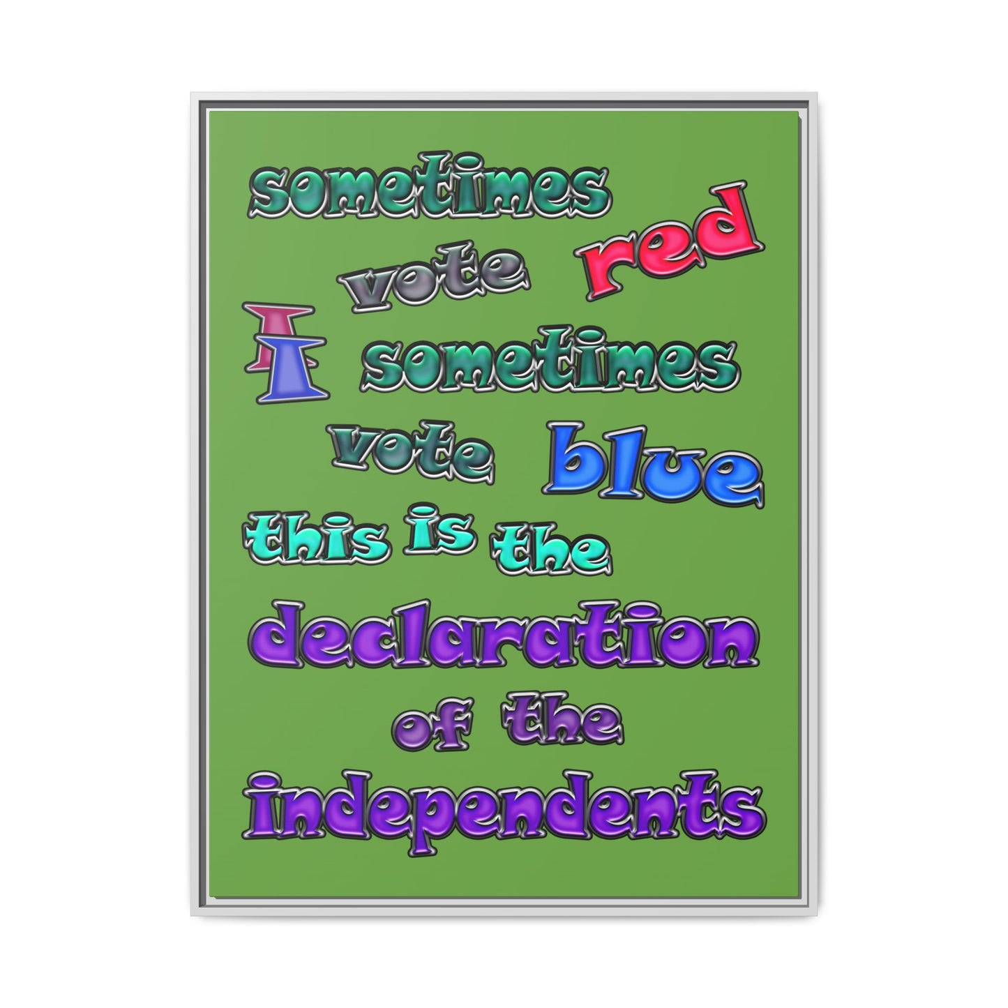 declaration of the independents - framed canvas art (green)