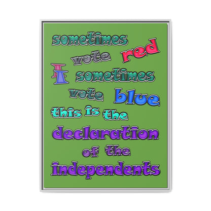 declaration of the independents - framed canvas art (green)