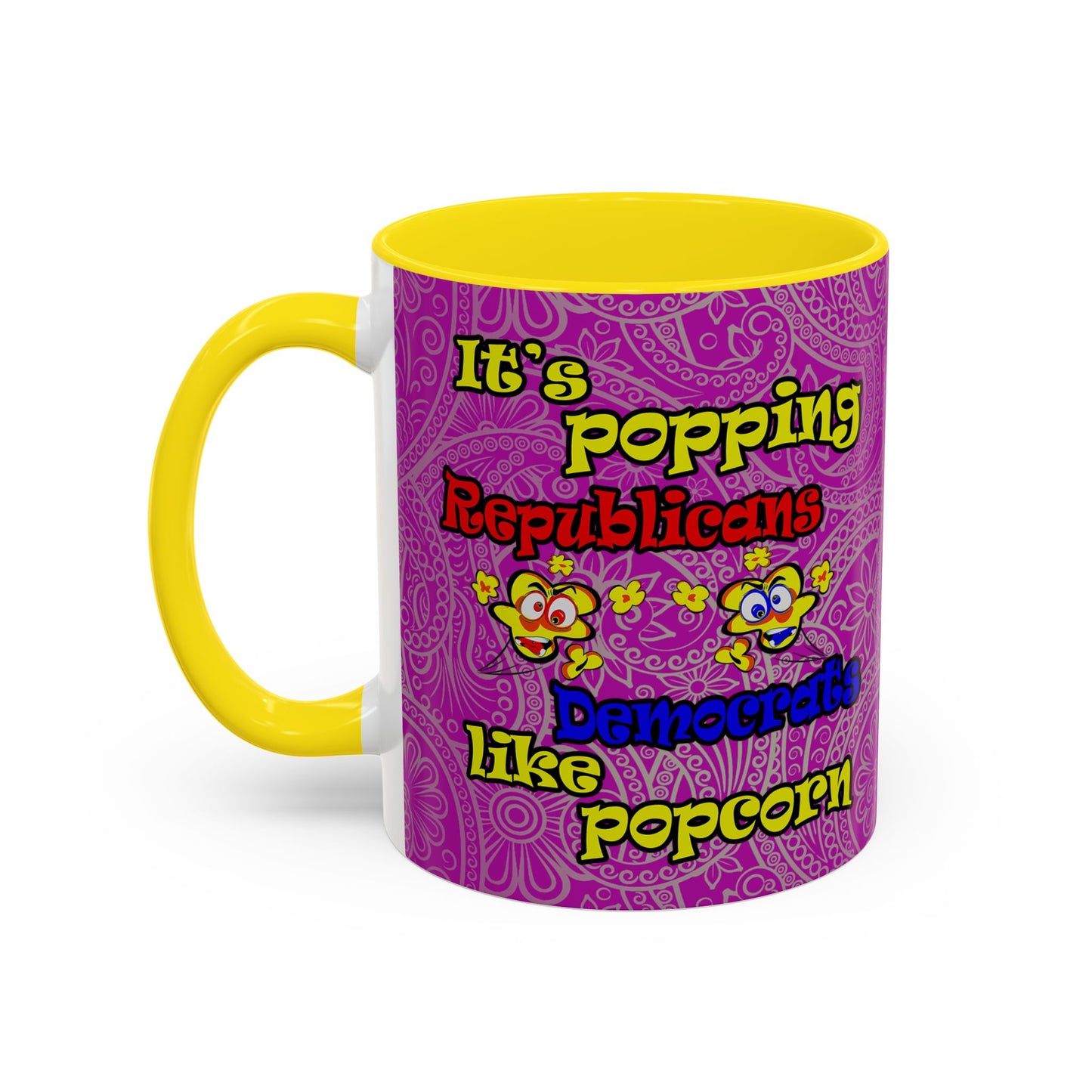 popping like popcorn - Accent Mug (pink swirl)