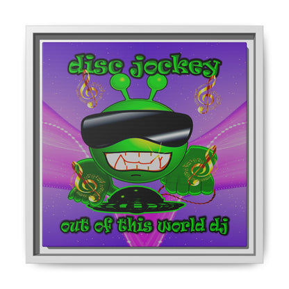 disc jockey - framed canvas art (purple-pink wave)