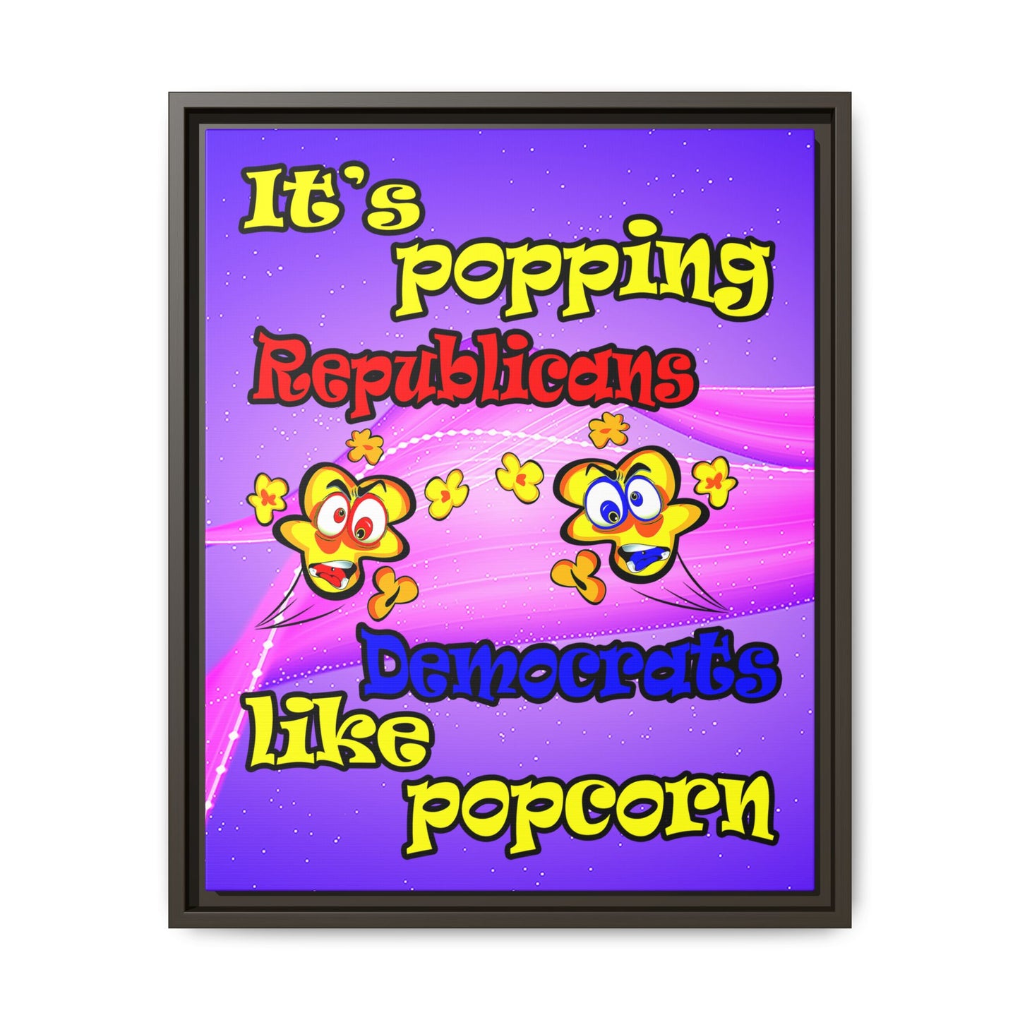 popping like popcorn - framed canvas art (purple-pink wave)