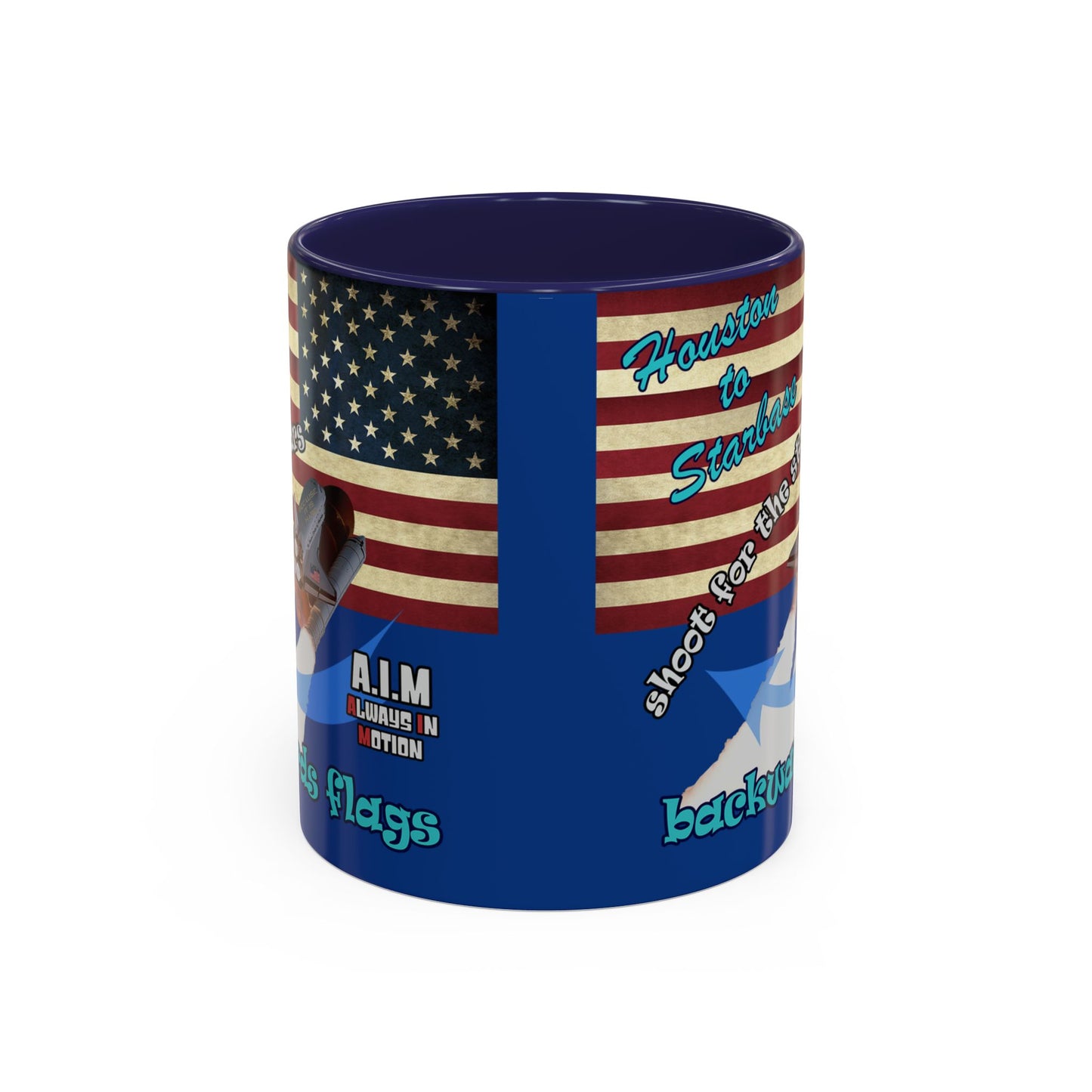 shoot for the stars - Accent Mug (dark blue)
