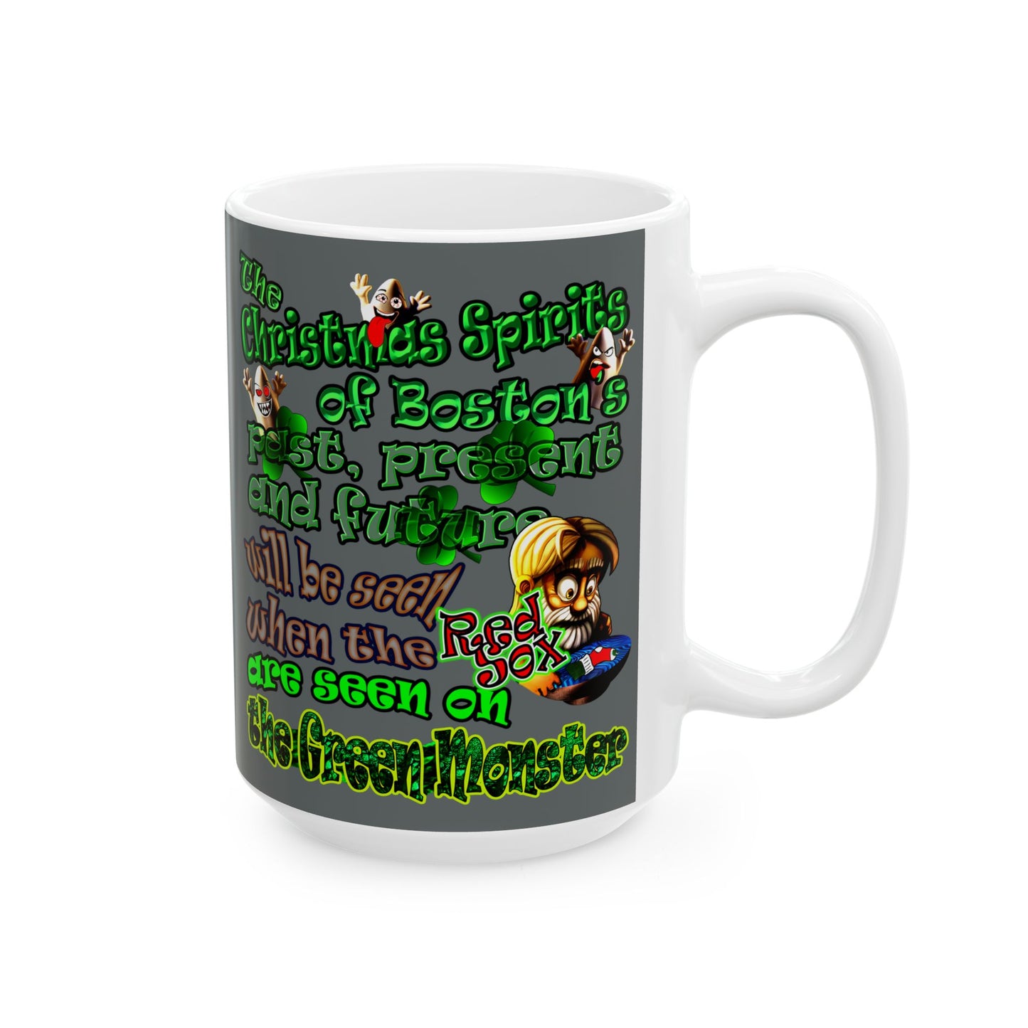 christmas spirits of boston - White Mug (dark grey)