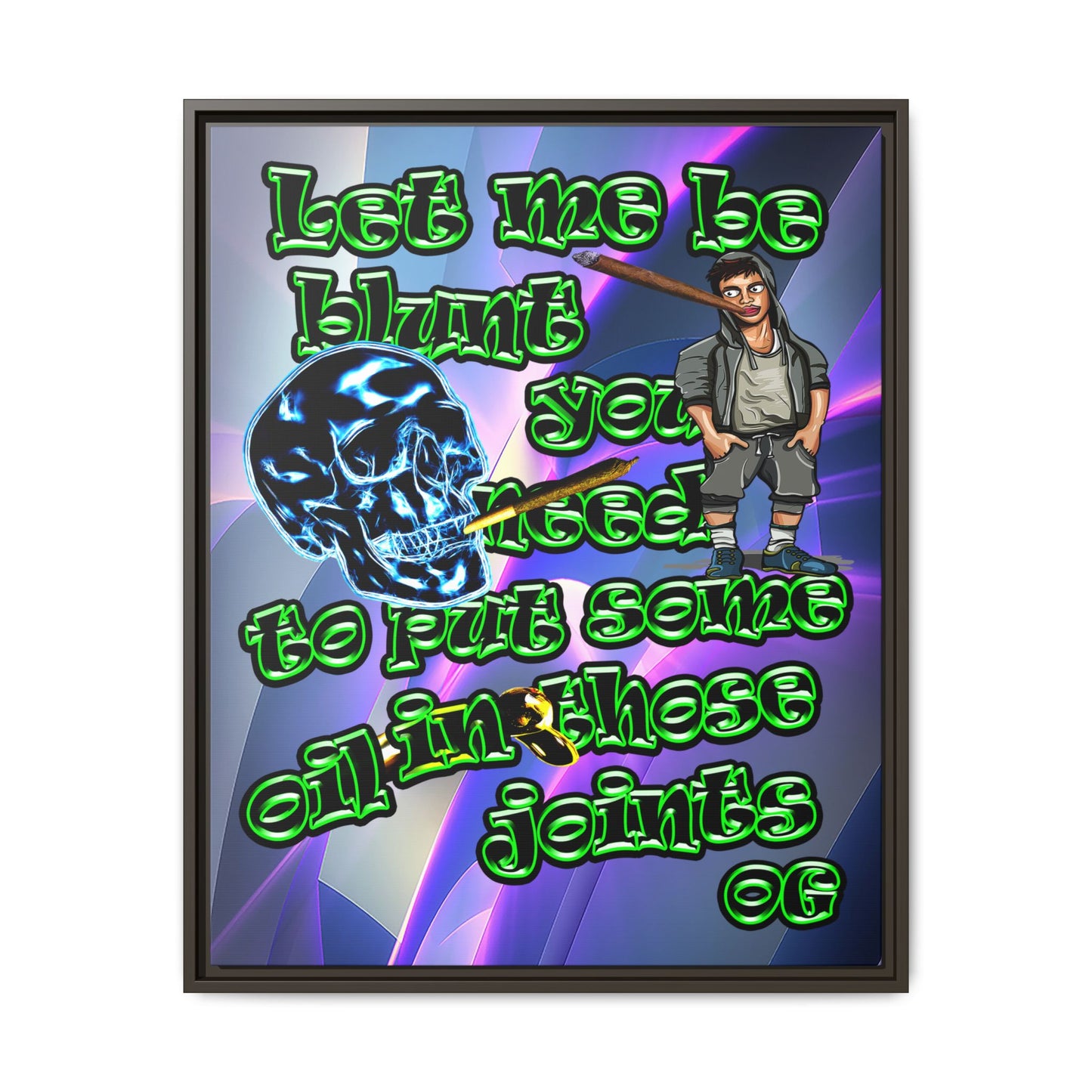 og - framed canvas art (grey-pink wave)
