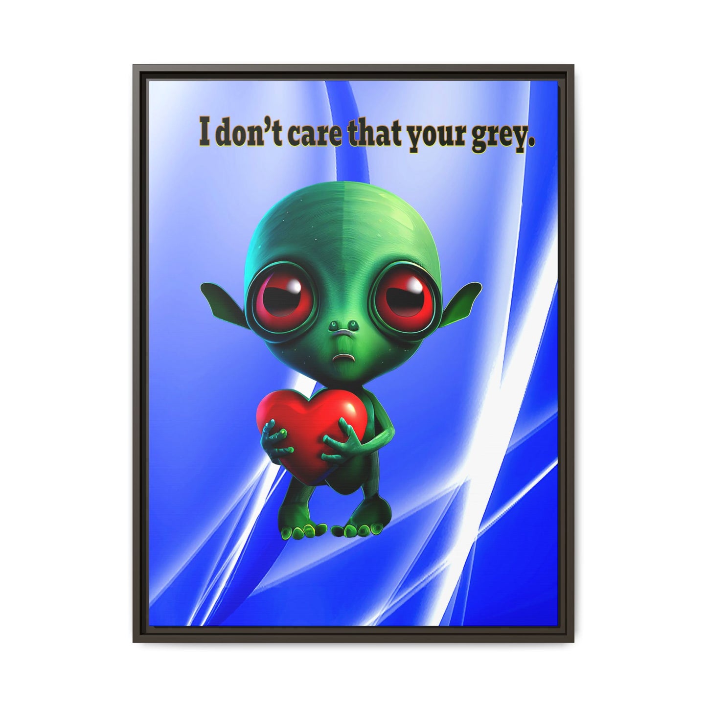 I don't care that your grey - framed canvas art (blue-white wave)