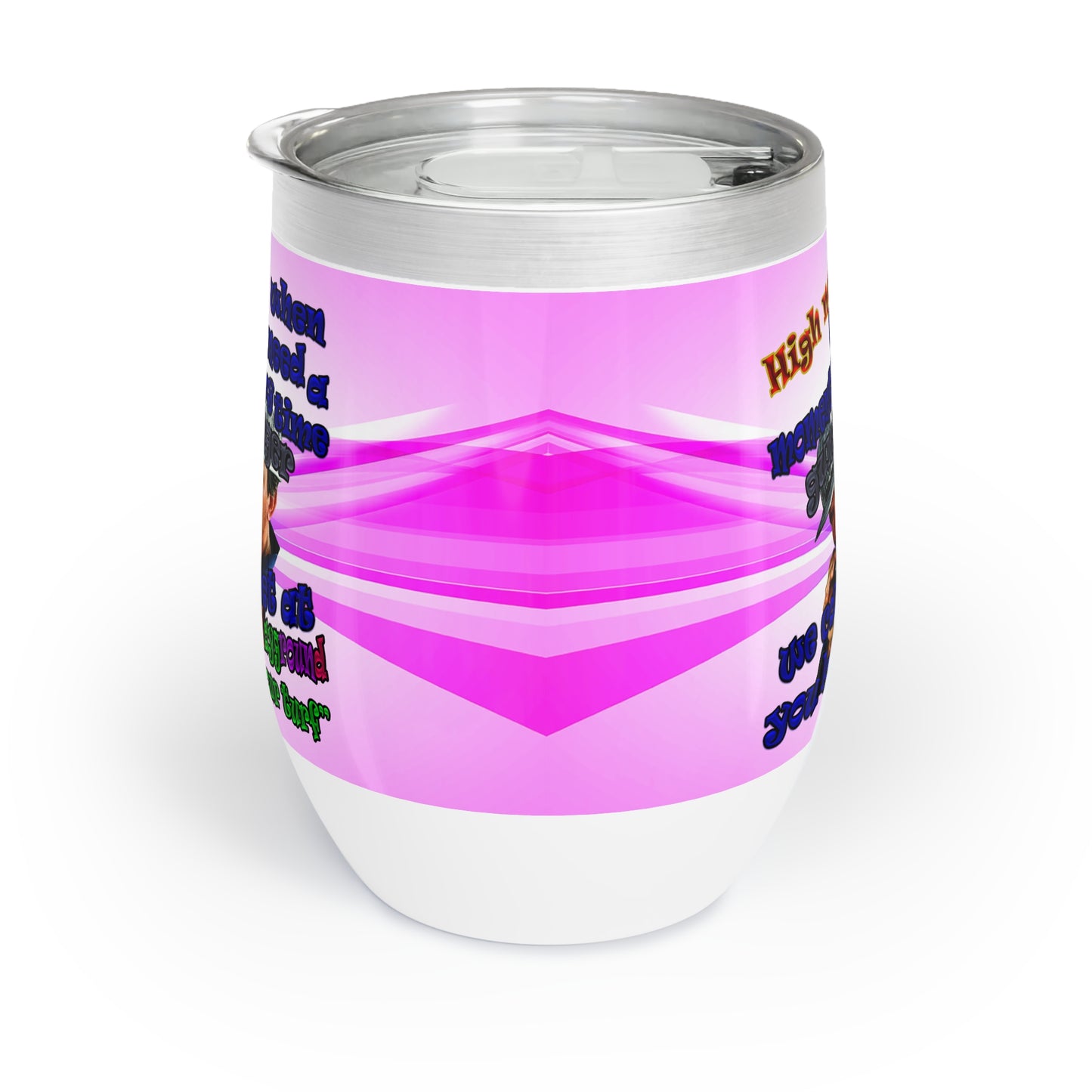 high noon - Chill Wine Tumbler (light blue-pink wave)