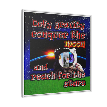 defy conquer reach - framed canvas art ('snoops' background)