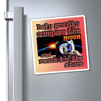 defy conquer reach - Magnets - (yellow-orange wave)