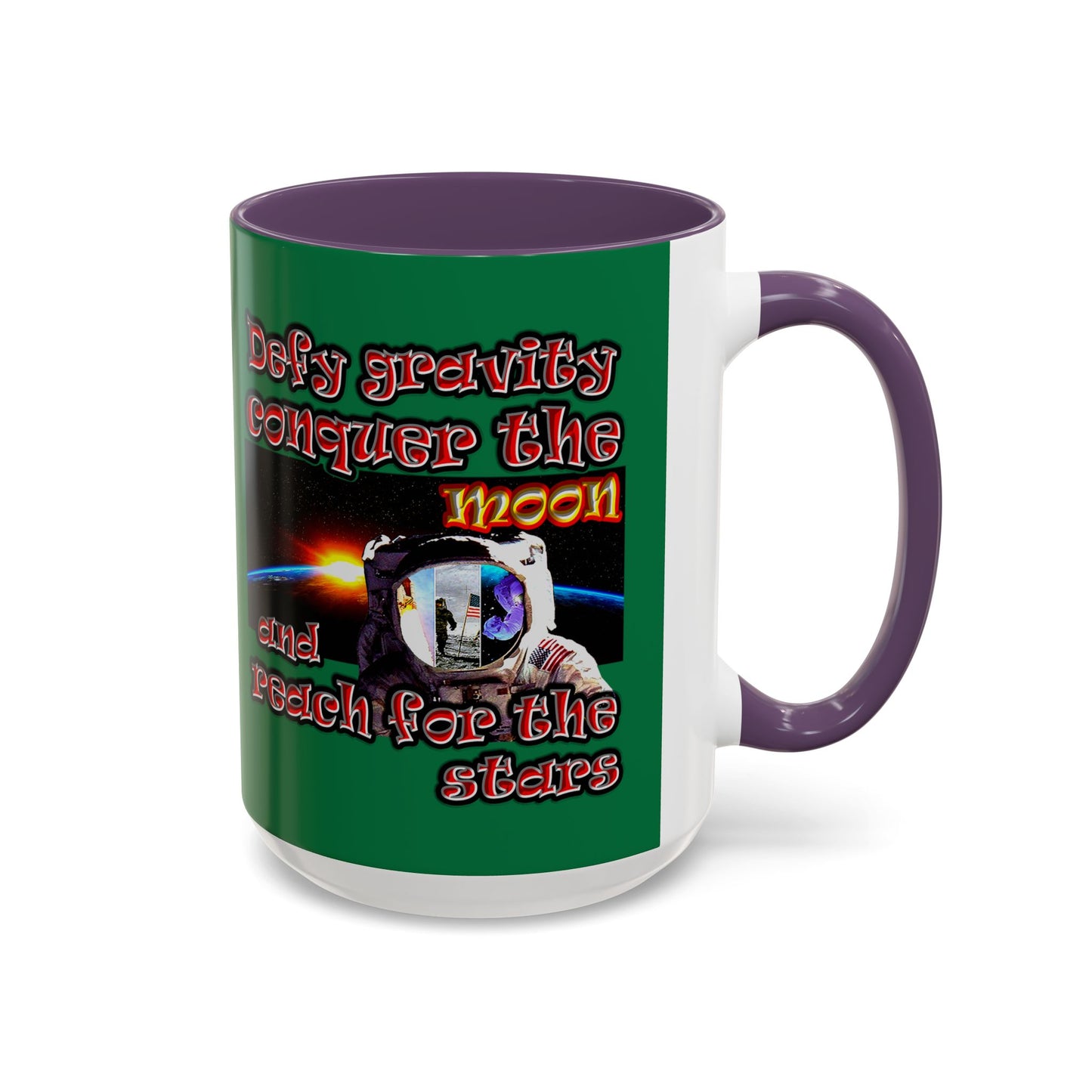 defy conquer reach - Accent Mug (dark green)