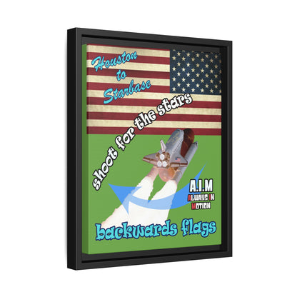shoot for the stars - framed canvas art (green)