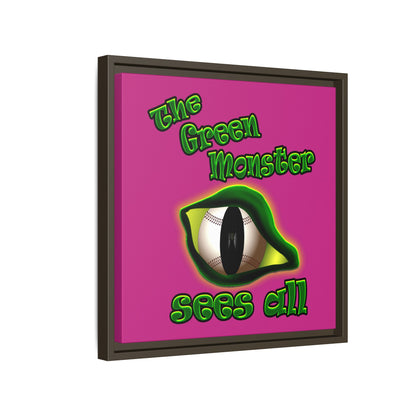 green monster - framed canvas art (pink)