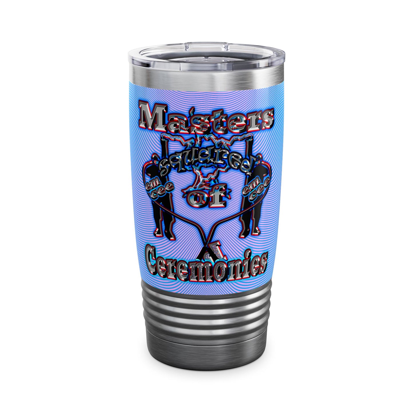 em cee squared - Ringneck Tumbler, 20oz (light blue-purple wave)
