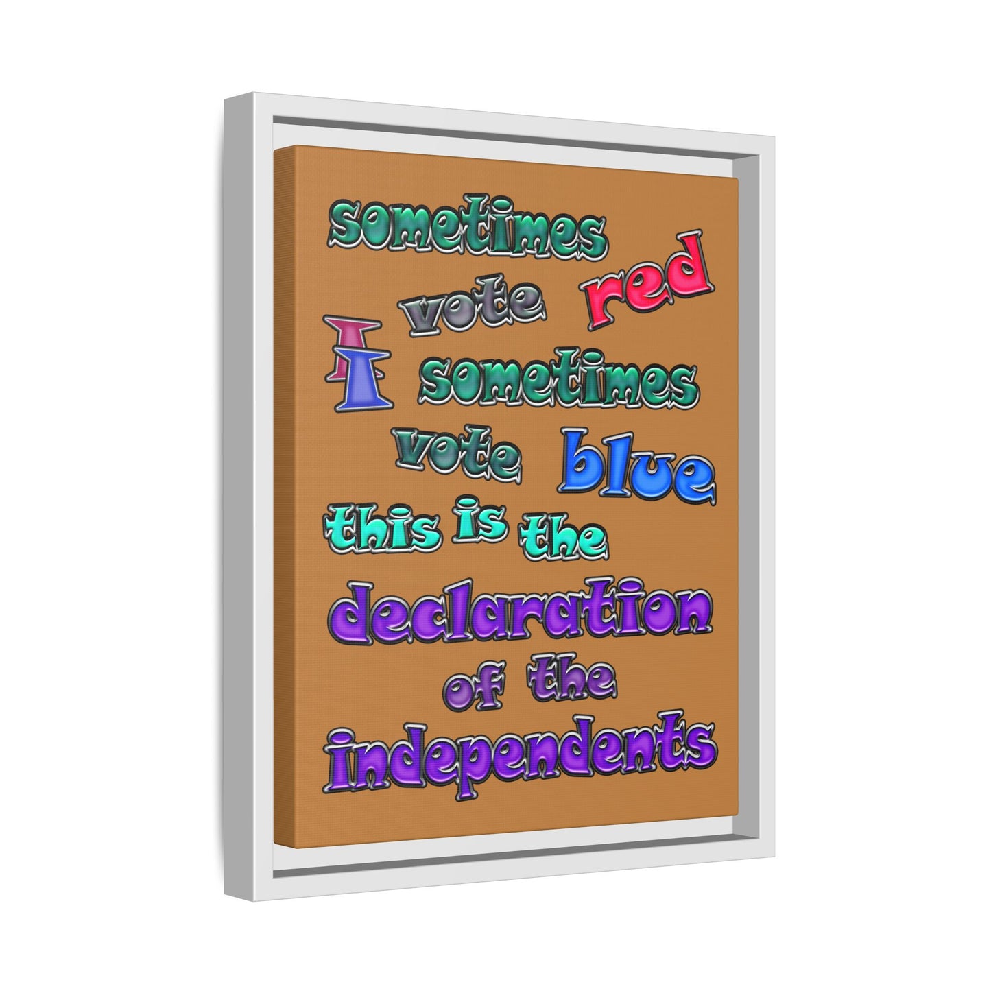 declaration of the independents - framed canvas art (light brown)