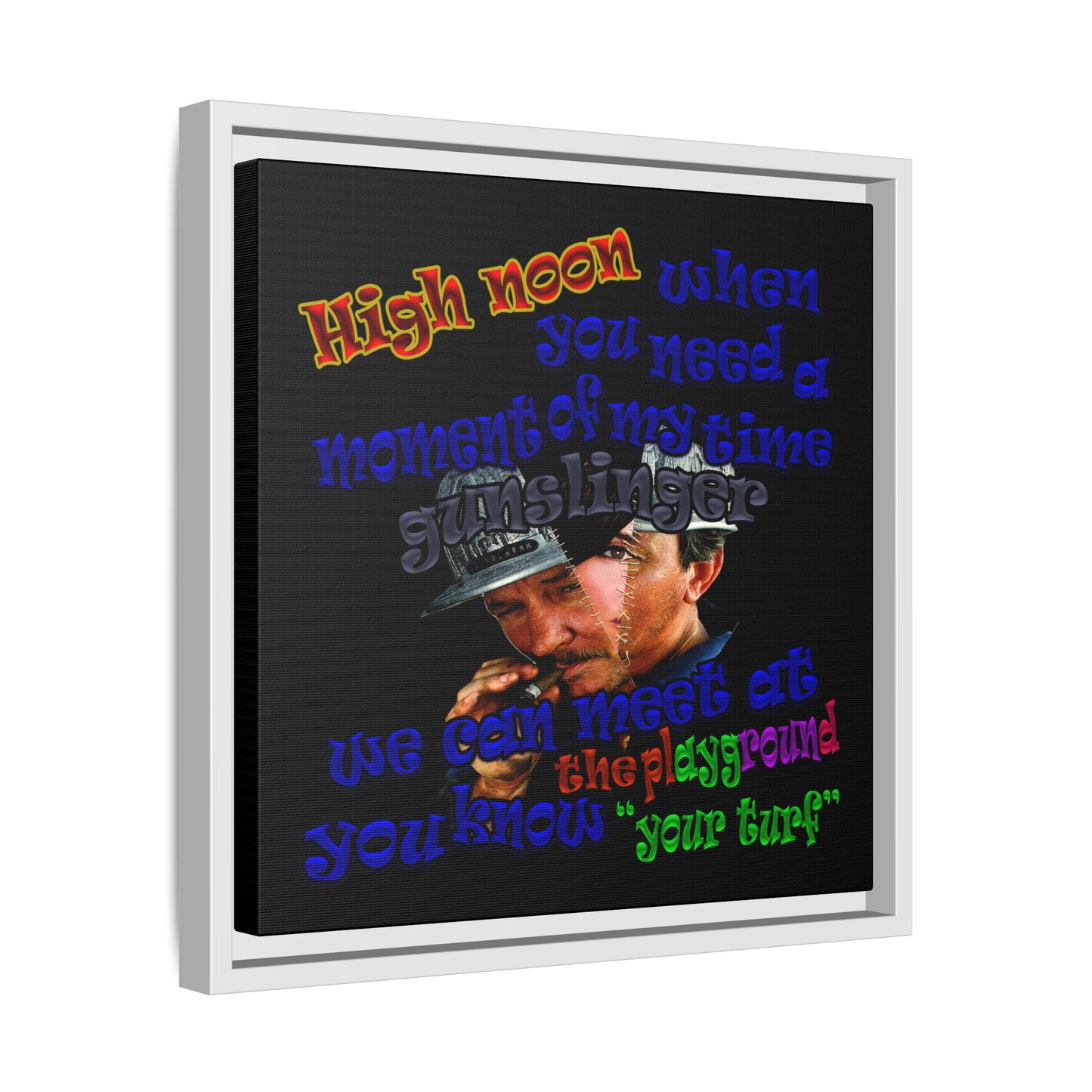 high noon - framed canvas art (black)