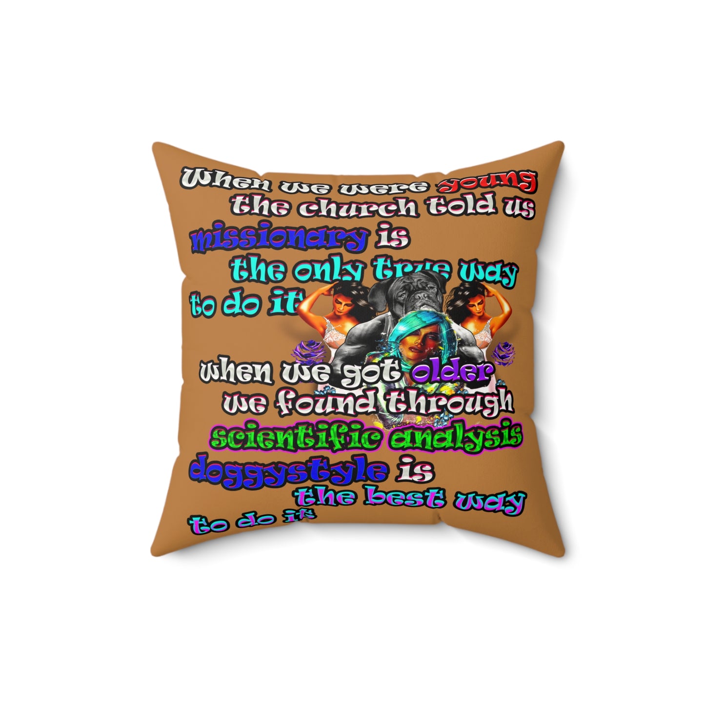 doggystyle - Faux Suede Square Pillow - (light brown)