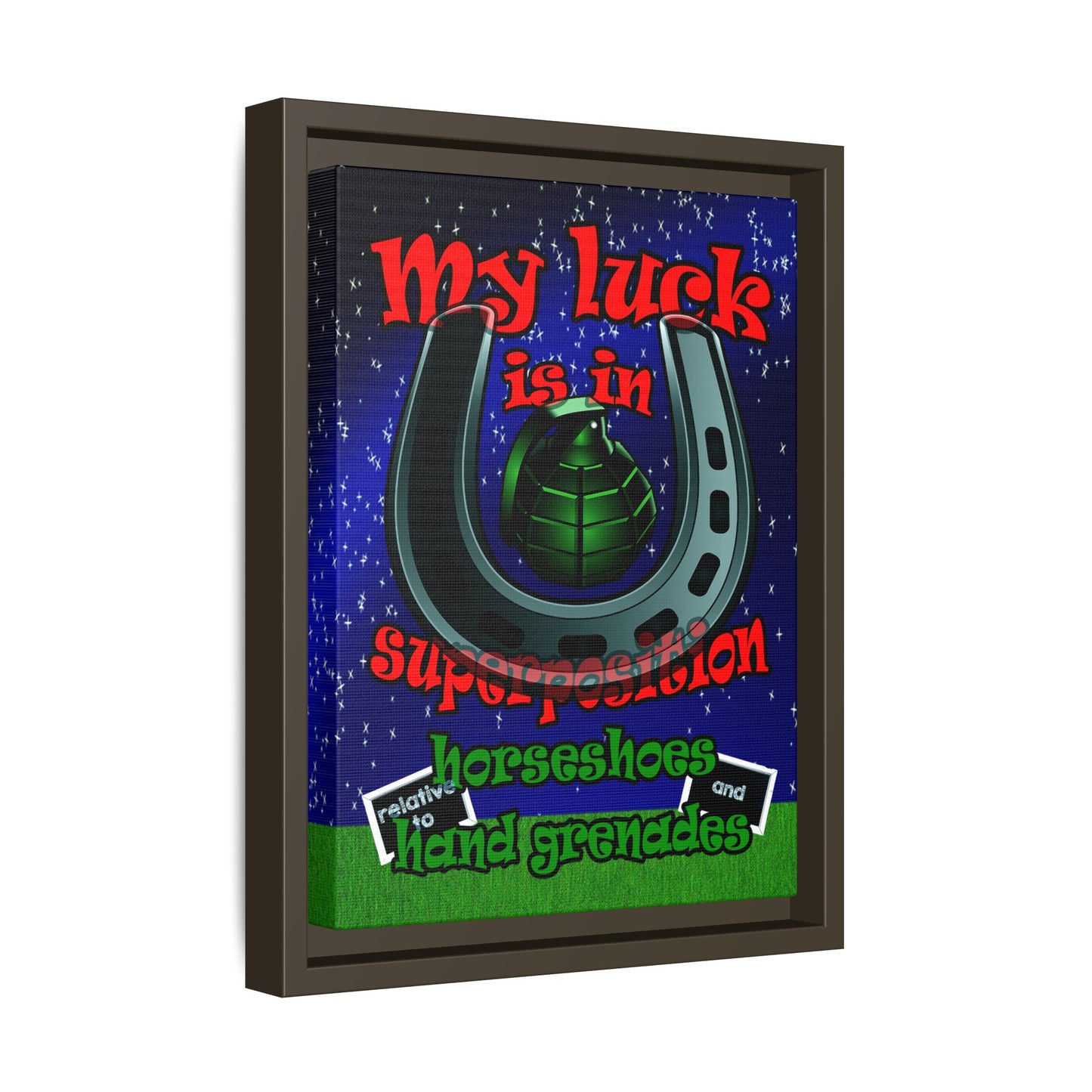 my luck - framed canvas art ('snoops' background)