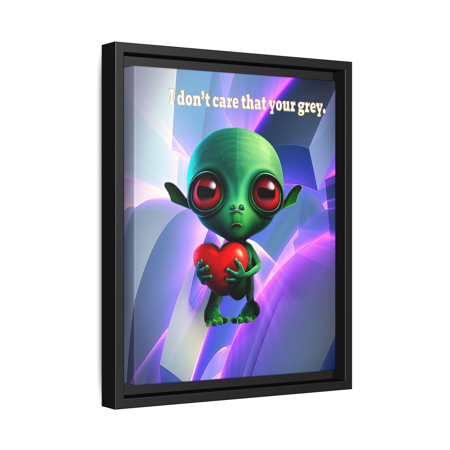 I don't care that your grey - framed canvas art (grey-pink wave)