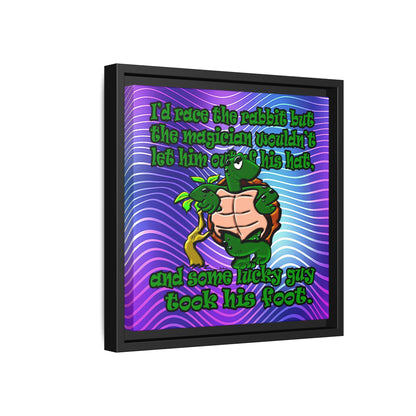 turtle race - framed canvas art (purple wave)
