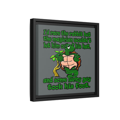 turtle race - framed canvas art (dark grey)