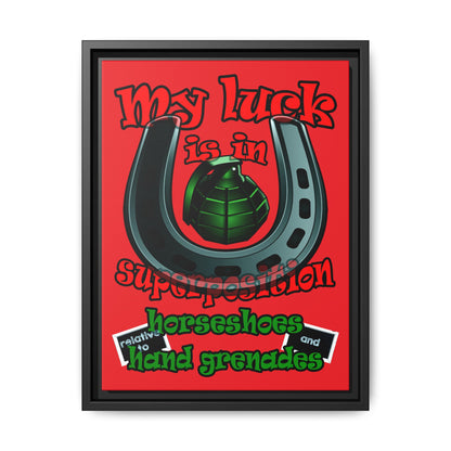my luck - framed canvas art (red)