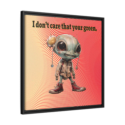 I don't care that your green - framed canvas art (yellow-orange wave)