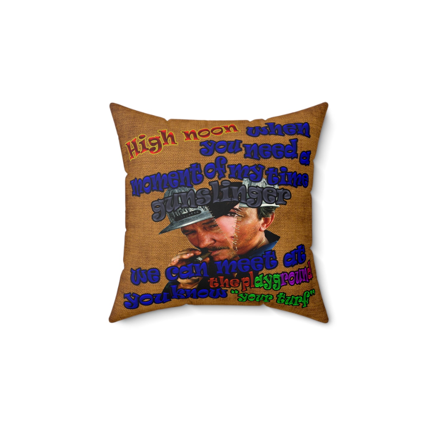 high noon - Faux Suede Square Pillow - (dichromatic brown papyrus)