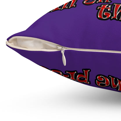 schrodinger's cat - Spun Polyester Square Pillow - (purple)