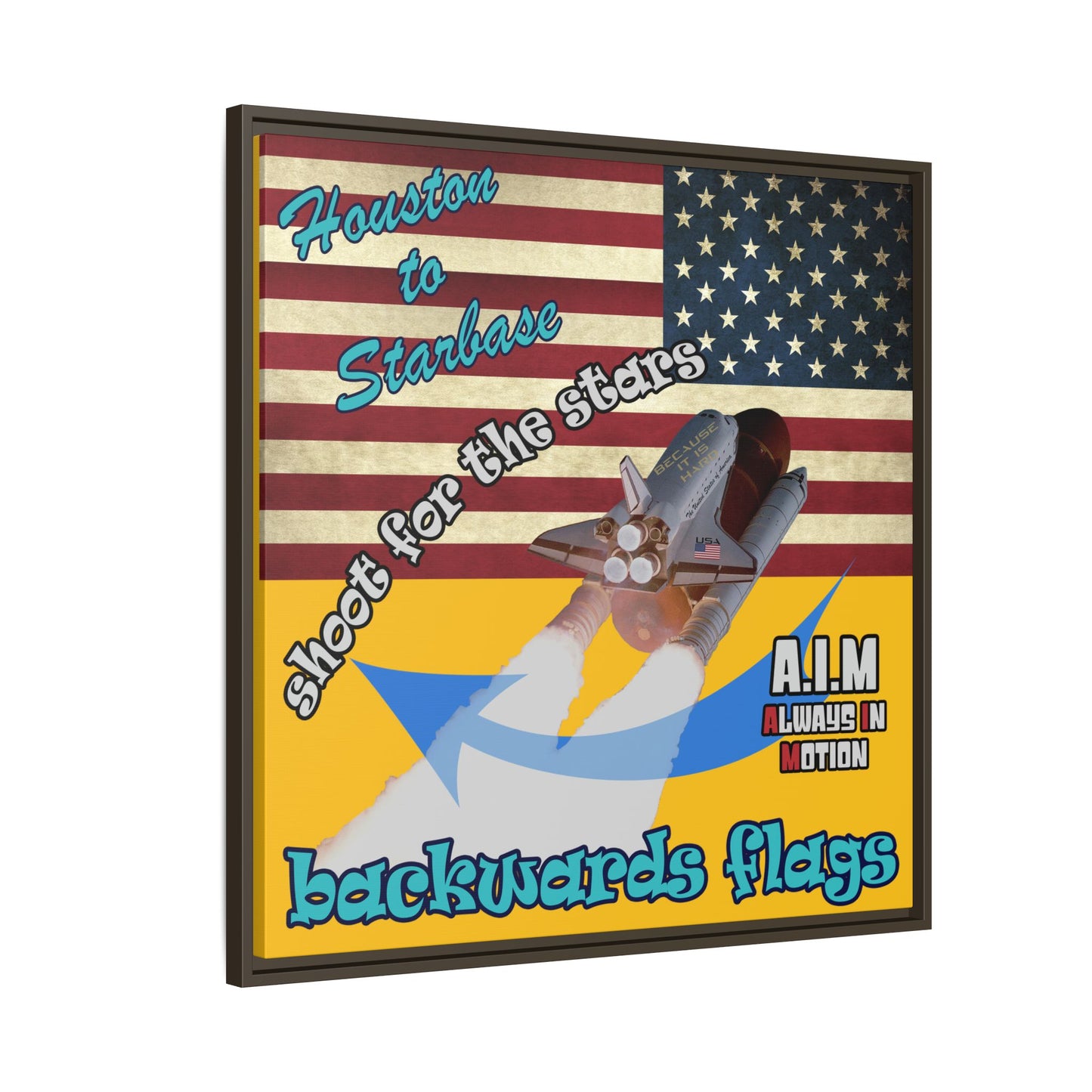 shoot for the stars - framed canvas art (yellow)