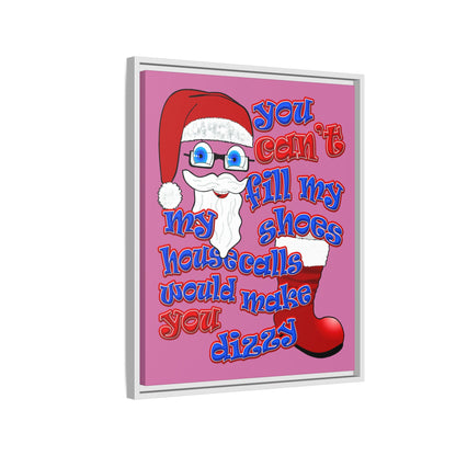santa's shoes - framed canvas art (light pink)