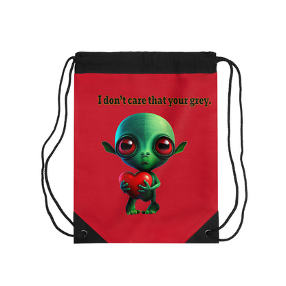 I don't care that your grey - Drawstring Bag (dark red)