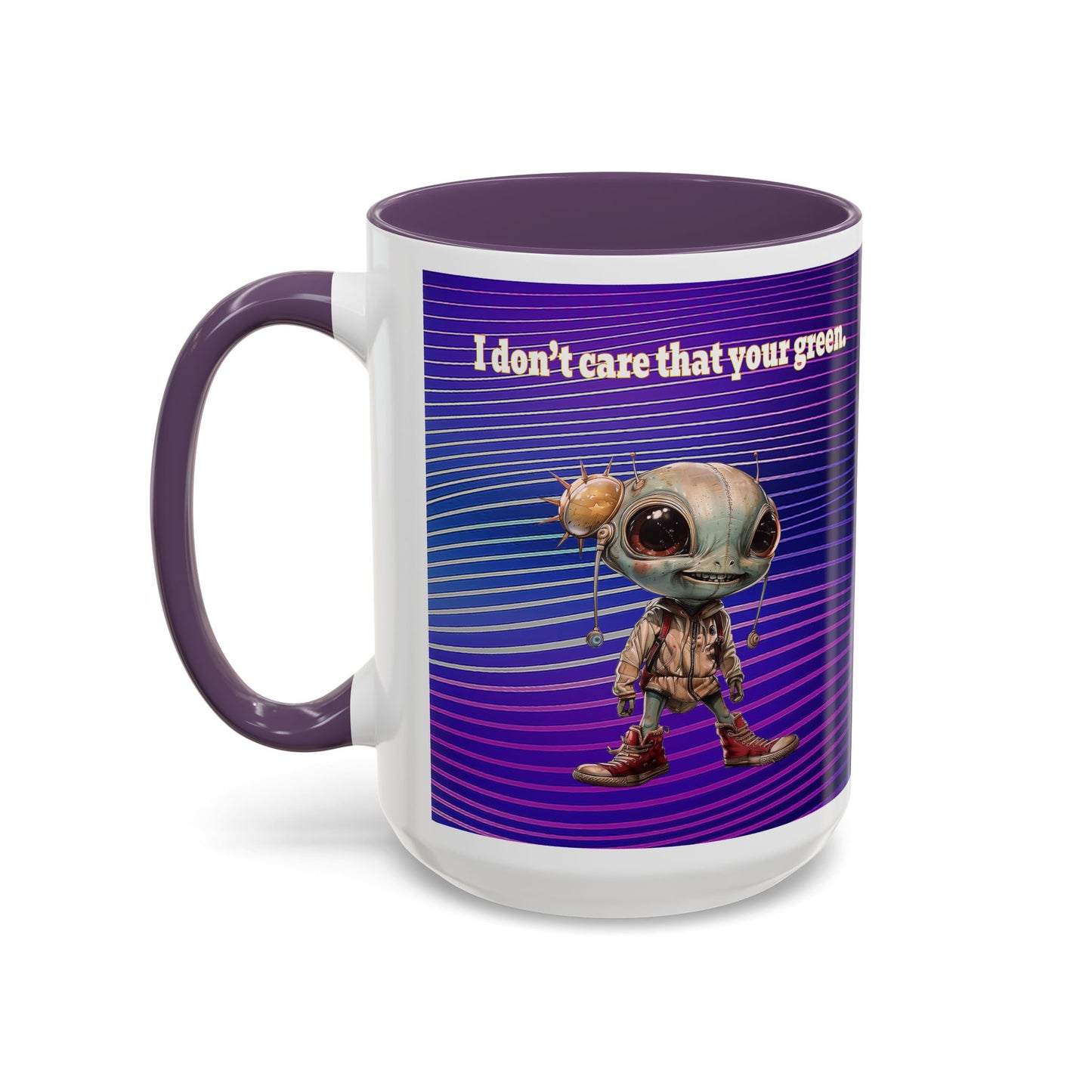 I don't care that your grey - Accent Mug (purple wave)