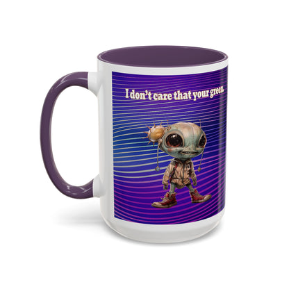 I don't care that your grey - Accent Mug (purple wave)