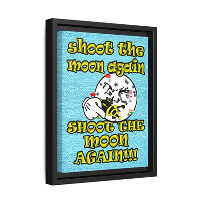 shoot the moon again - framed canvas art (faded blue)