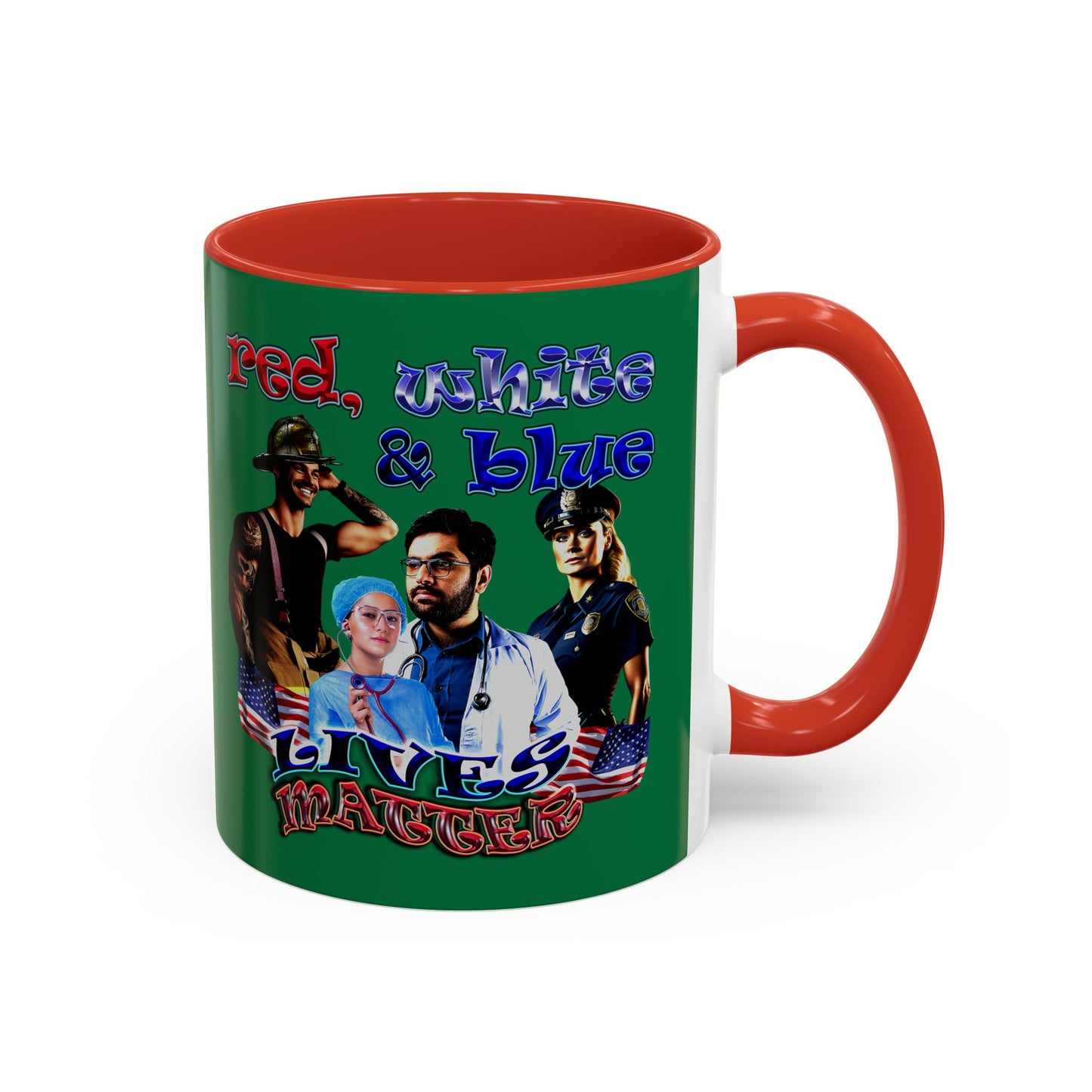 rw&b lives matter - Accent Mug (dark green)