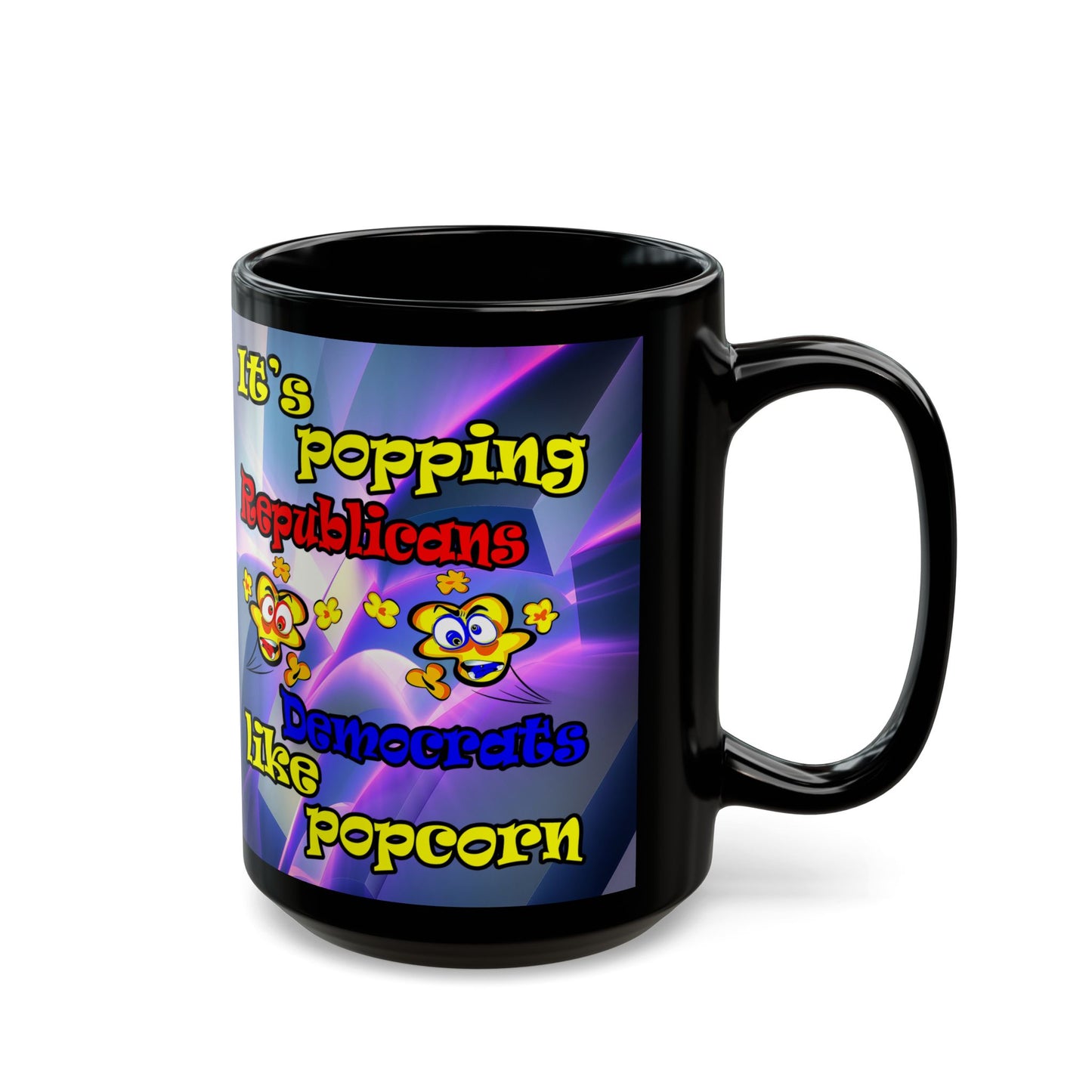 popping like popcorn - Black Mug (grey-pink wave)