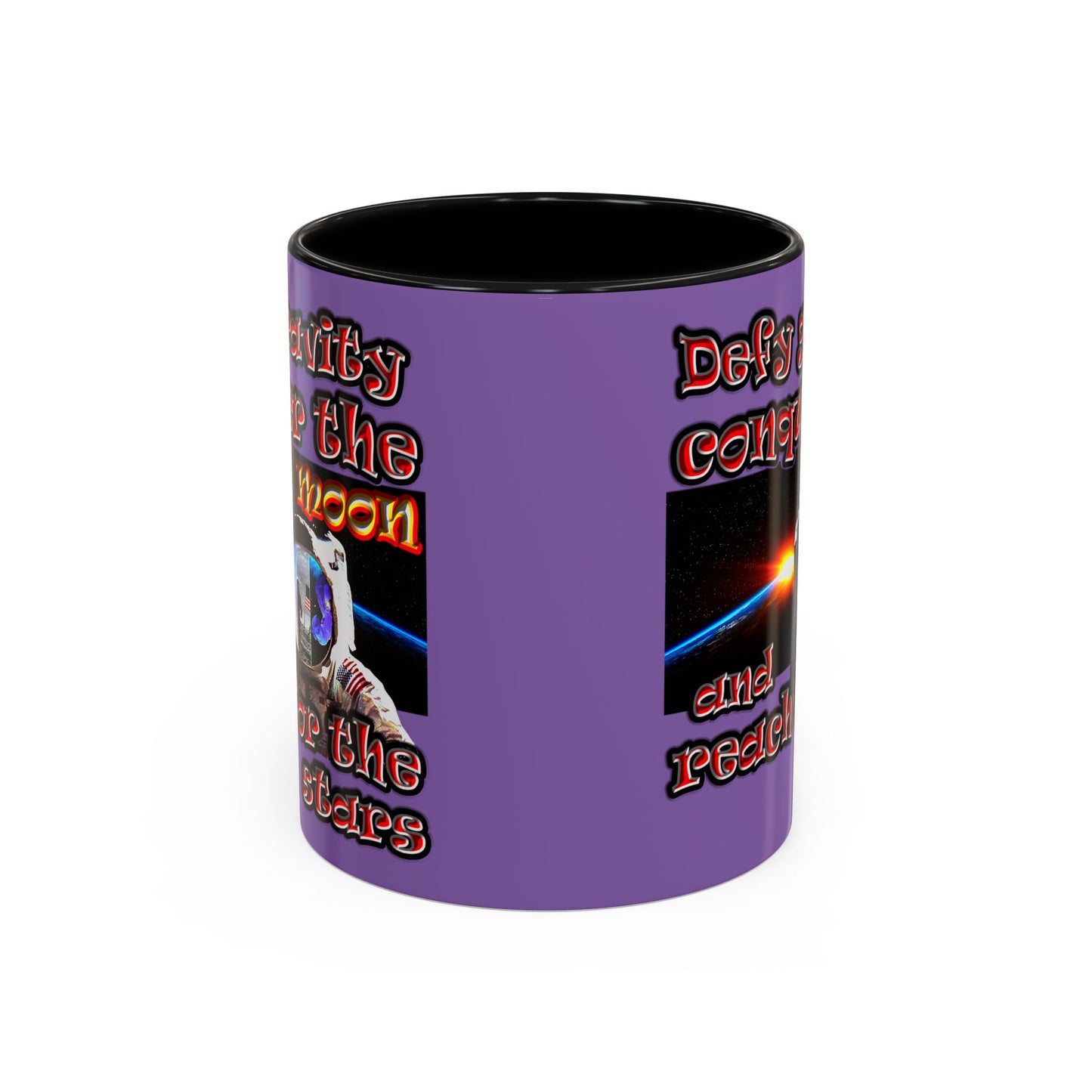 defy conquer reach - Accent Mug (light purple)
