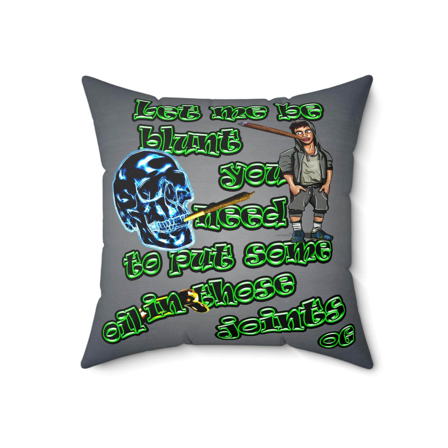 og - Spun Polyester Square Pillow - (grey-light grey)