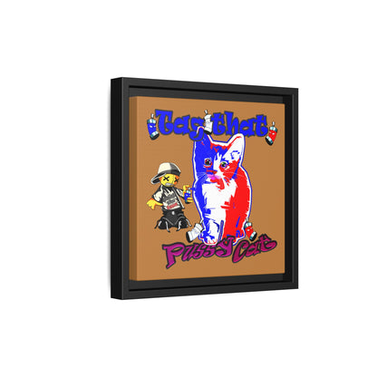 tag that - framed canvas art (light brown)