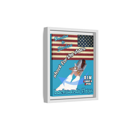 shoot for the stars - framed canvas art (turquoise)